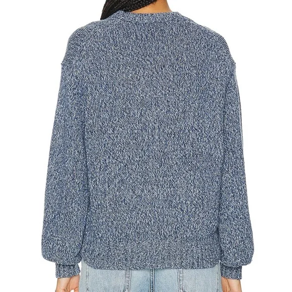 POLO RALPH LAUREN Intarsia Long Sleeve Pullover Sweater in denim marl